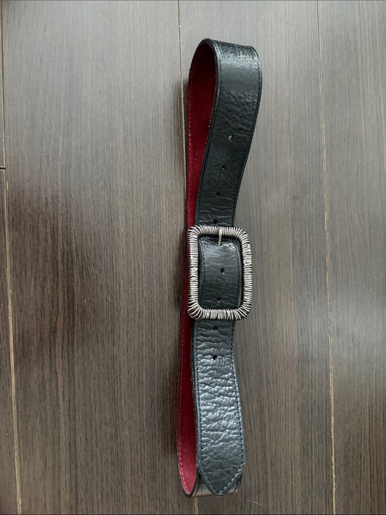Old Gringo Black Belt with Red Interior and Silver Buckle main image 6